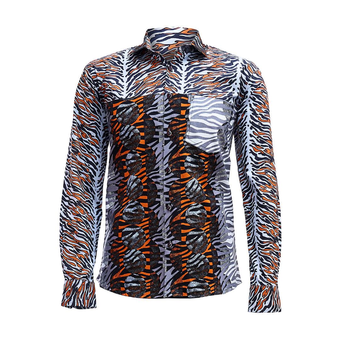 Long Sleeve Africa Print Shirt